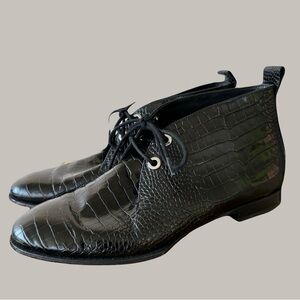 Rag & Bone  Audrey black croco eather desert boot womens 8